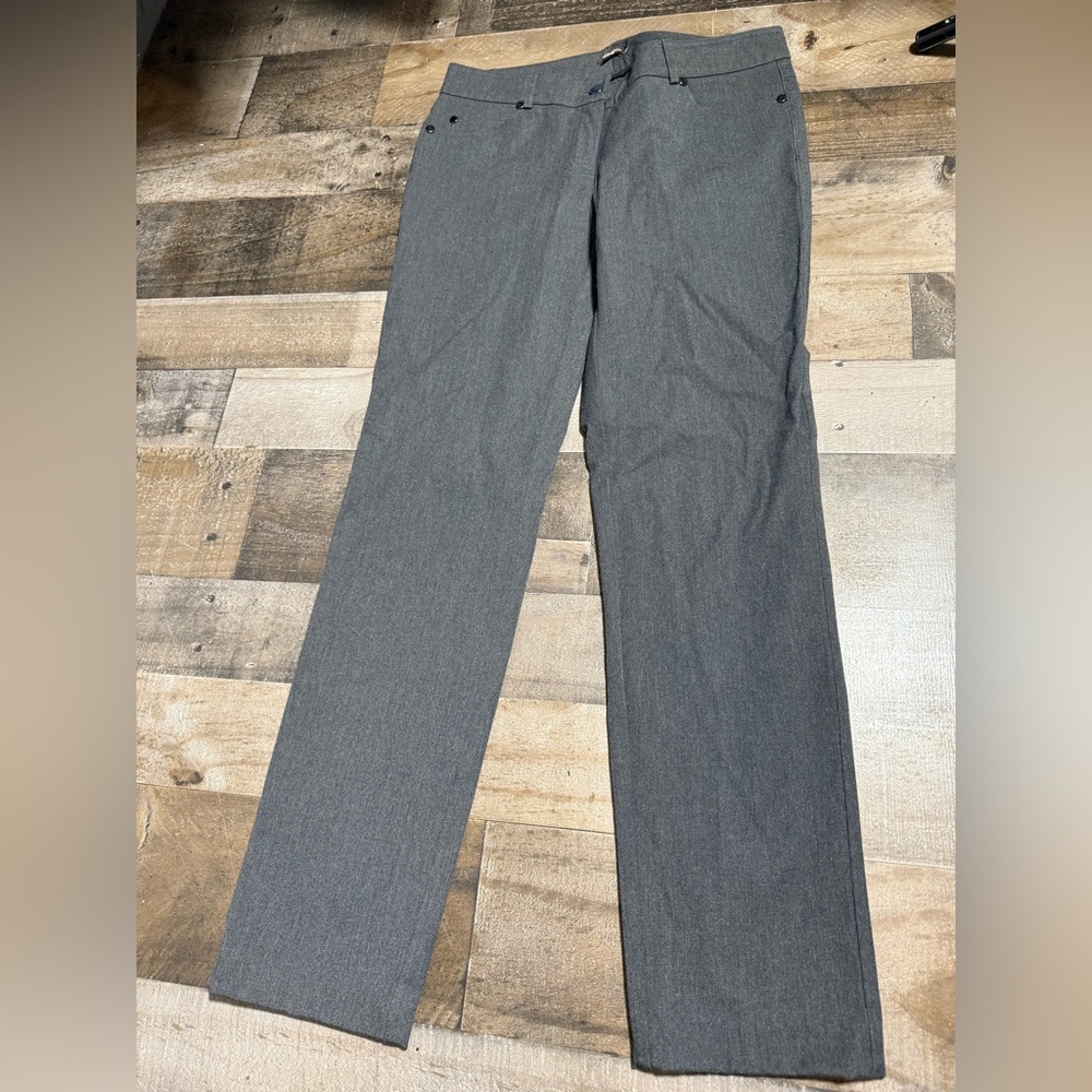 J. McLaughlin Gray Straight Leg Pants Minimalist Workwear Office Career Classic